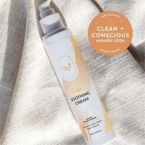 Clean + Conscious Awards Winners 2024. Best Baby Lotion/ Skincare. Celebrating products in Australia & NZ which are Non-Toxic, Ethical, Sustainable and Socially Responsible.