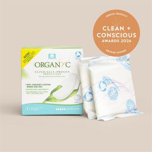 Clean + Conscious Awards 2024. Best Period Product. Celebrating products in Australia & NZ which are Non-Toxic, Ethical, Sustainable and Socially Responsible.