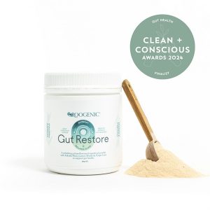 Clean + Conscious Awards 2024. Best Gut Health Supplement. Celebrating products in Australia & NZ which are Non-Toxic, Ethical, Sustainable and Socially Responsible.