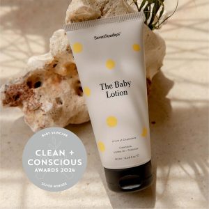Clean + Conscious Awards Winners 2024. Best Baby Lotion/ Skincare. Celebrating products in Australia & NZ which are Non-Toxic, Ethical, Sustainable and Socially Responsible.