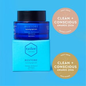 Clean + Conscious Awards 2024. Best Night Cream. Celebrating products in Australia & NZ which are Non-Toxic, Ethical, Sustainable and Socially Responsible.