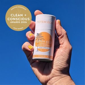 Clean + Conscious Awards 2024. Best Sensitive Deodorant. Celebrating products in Australia & NZ which are Non-Toxic, Ethical, Sustainable and Socially Responsible.
