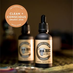 Clean + Conscious Awards 2024. Best Beard Care / Men's Personal Care. Celebrating products in Australia & NZ which are Non-Toxic, Ethical, Sustainable and Socially Responsible.