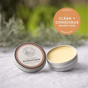 Clean + Conscious Awards 2024. Best Natural Deodorant. Celebrating products in Australia & NZ which are Non-Toxic, Ethical, Sustainable and Socially Responsible.