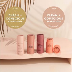 Clean + Conscious Awards 2024. Best Lip Balm. Celebrating products in Australia & NZ which are Non-Toxic, Ethical, Sustainable and Socially Responsible.