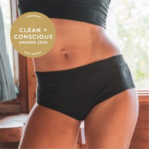 Clean + Conscious Awards 2024. Best Sustainable Underwear. Celebrating products in Australia & NZ which are Non-Toxic, Ethical, Sustainable and Socially Responsible.